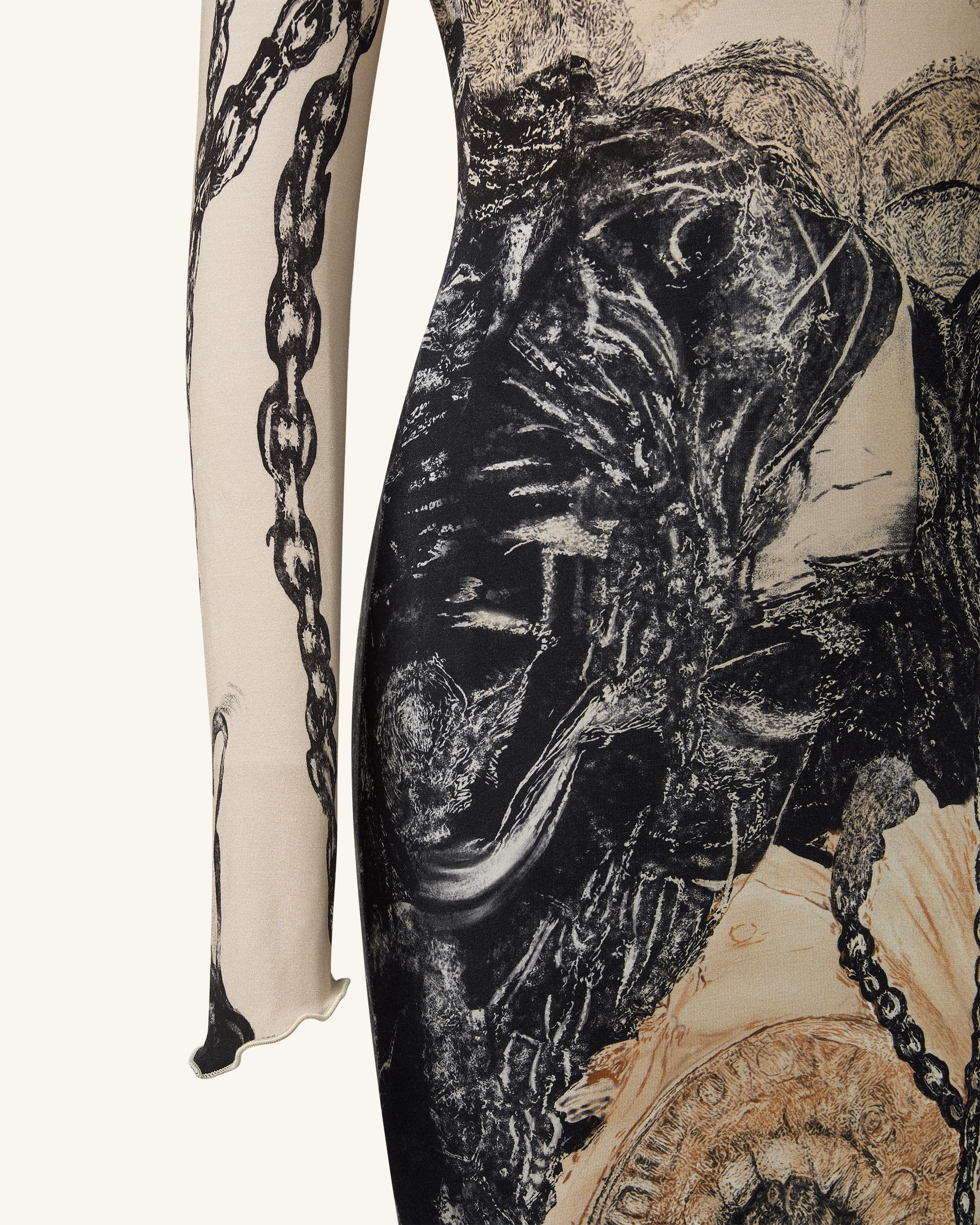 Isabella Vintage Print Dress - Brown & Black - Image 6