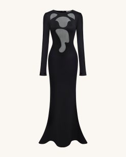 Ava Cutout Bodycon Gown - Black