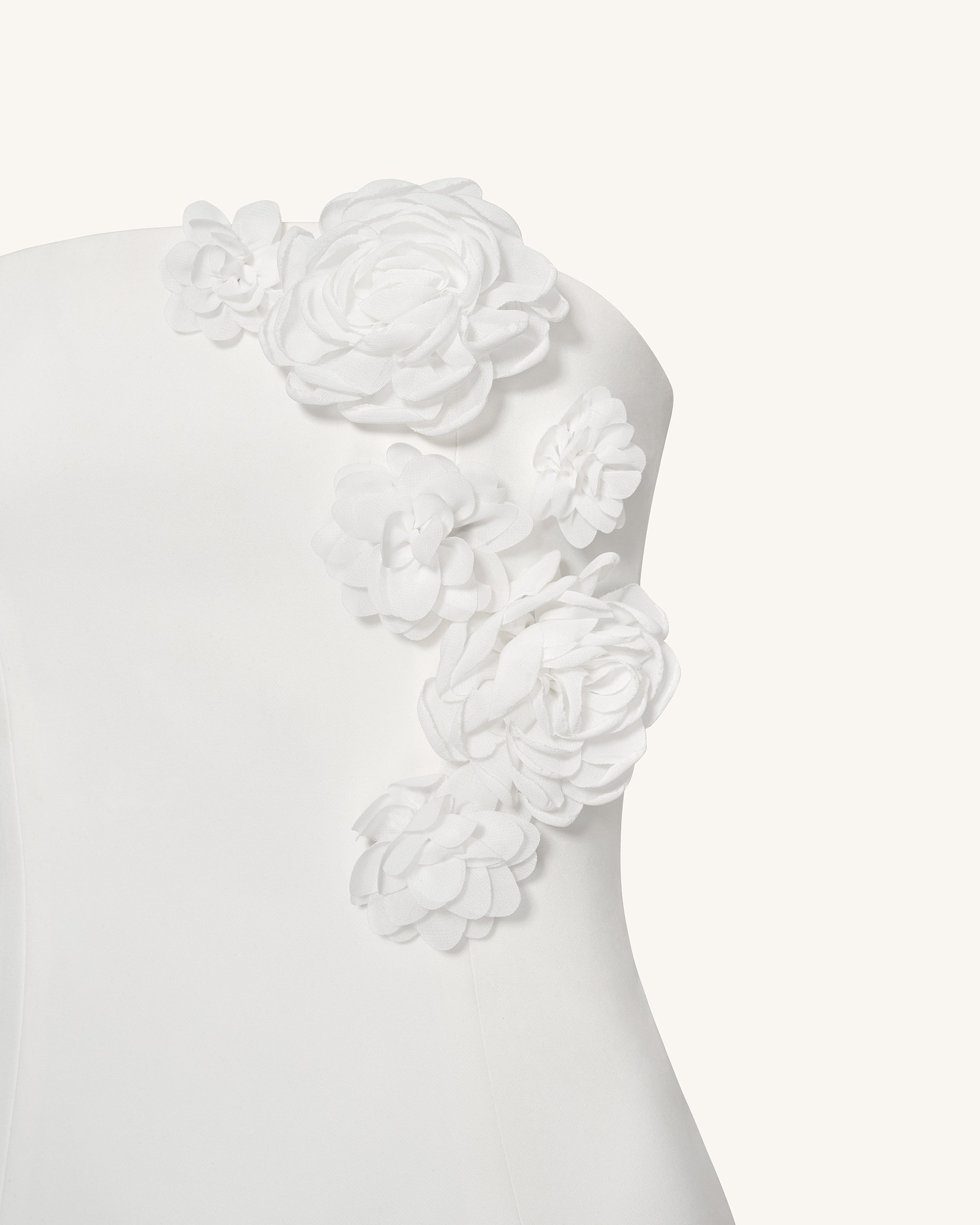 Blossoming Elegance Strapless Dress - White - Image 7
