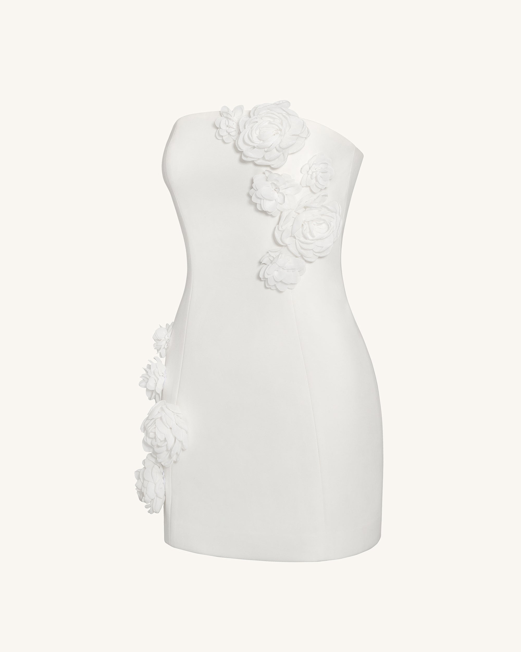 Blossoming Elegance Strapless Dress - White - Image 5