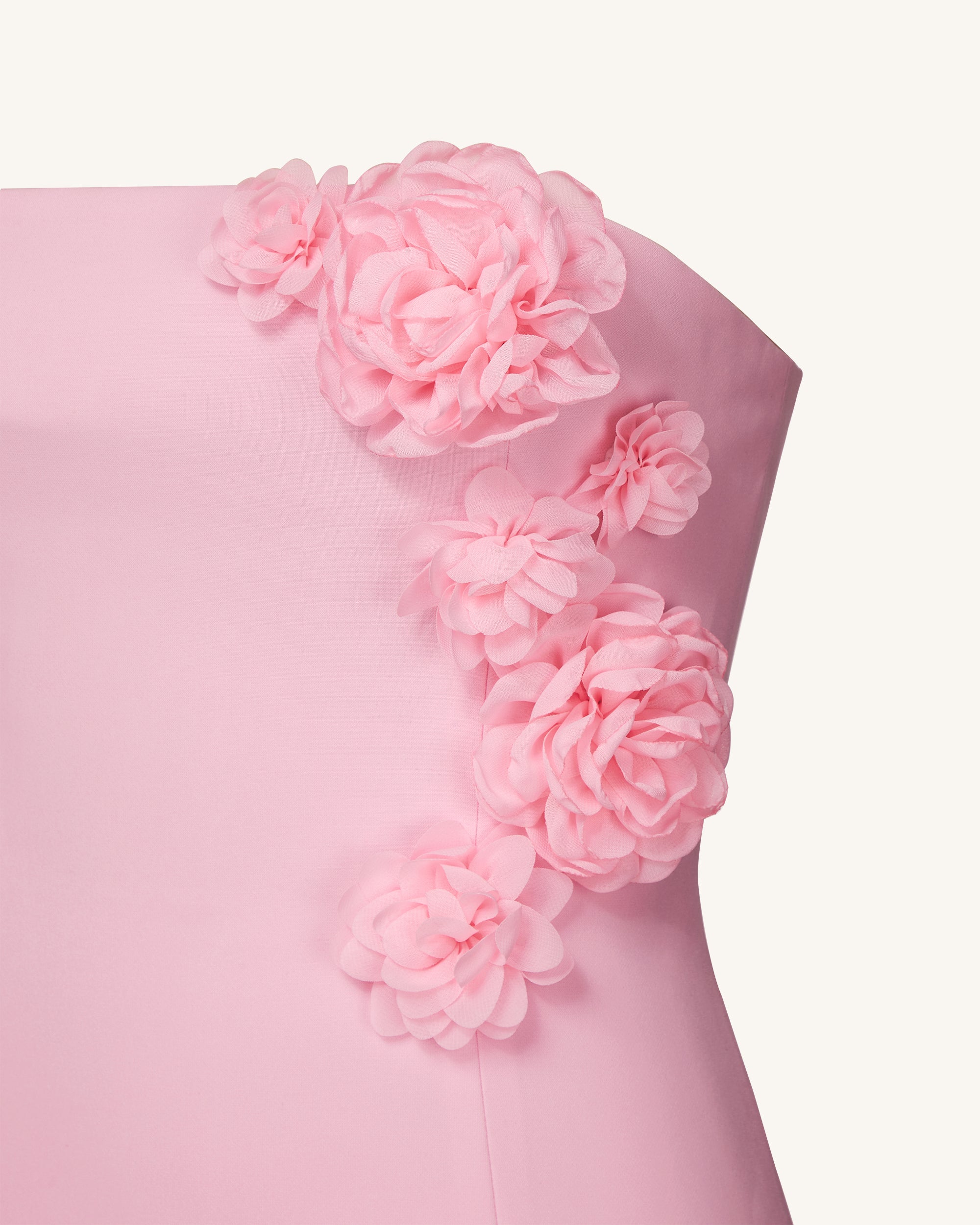 Blossoming Elegance Strapless Dress - Pink - Image 5