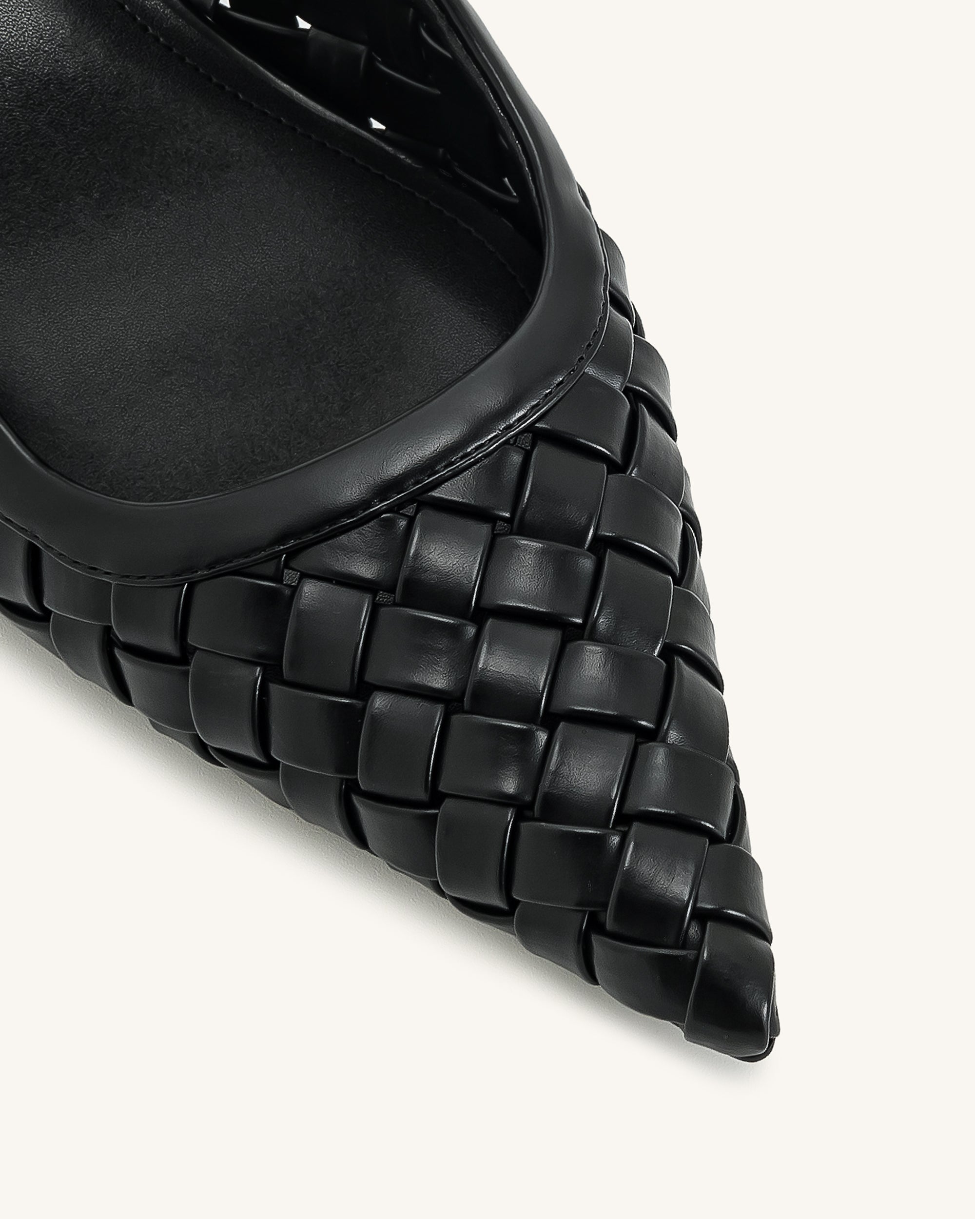 Helena Weave Pierced Mules - Black - Image 6