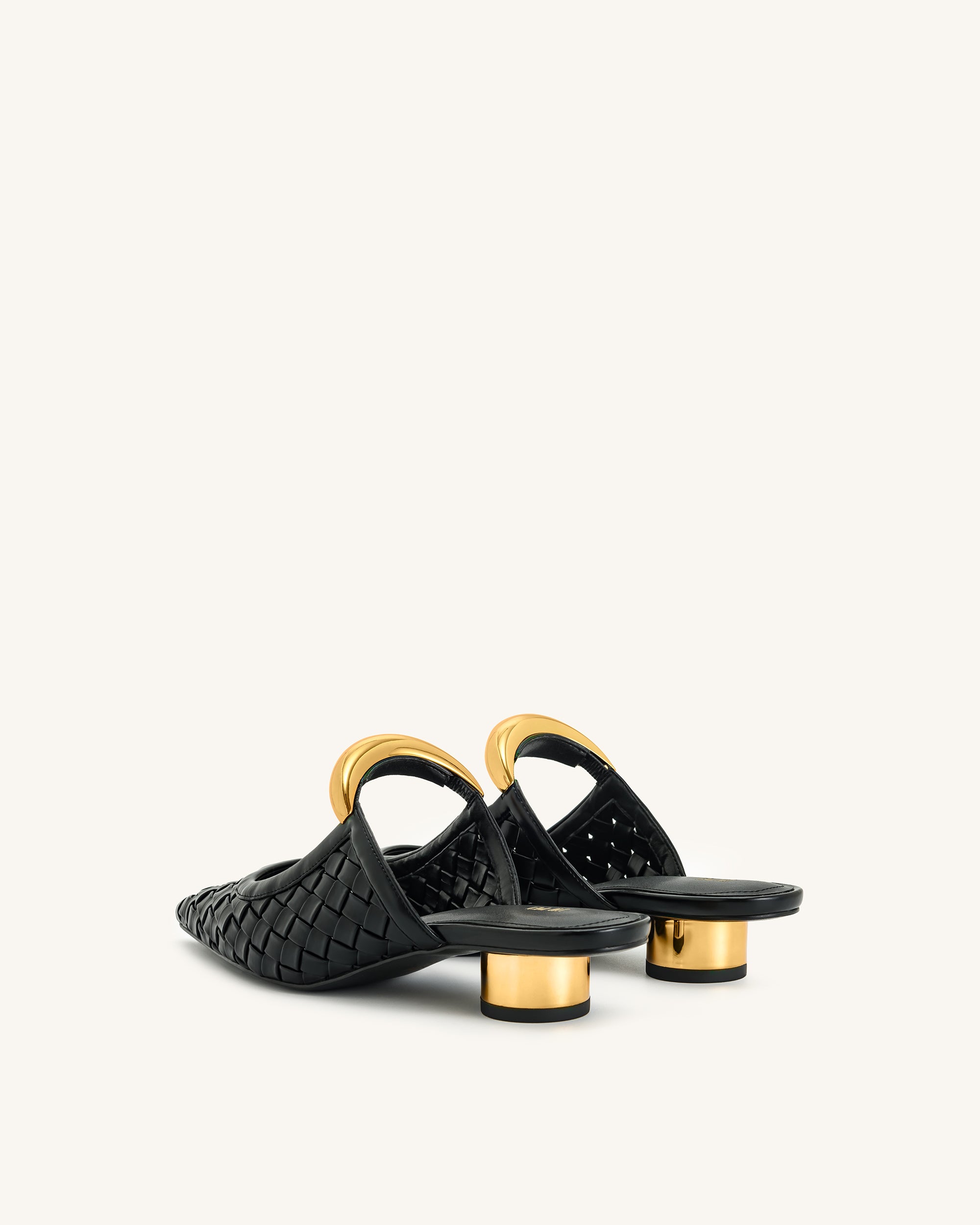 Helena Weave Pierced Mules - Black - Image 5