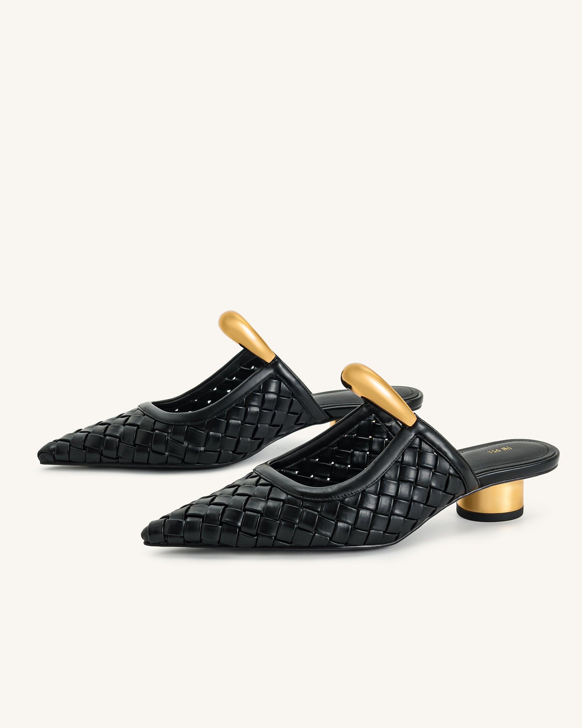 Helena Weave Pierced Mules - Black - Image 7