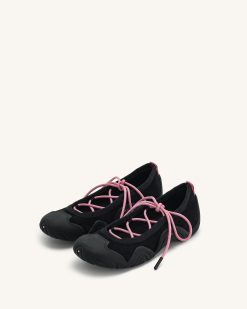 Alternative view of Caitlin Lace-up Ballerina Sneakers  - Black