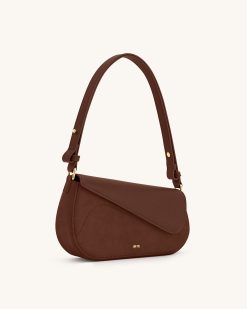 Alternative view of Addisyn Faux Suede Panel Shoulder Bag - Mocha Brown