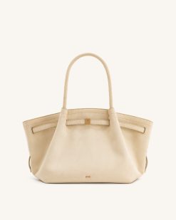 Alternative view of Hana Medium Faux Suede Tote Bag - Off White