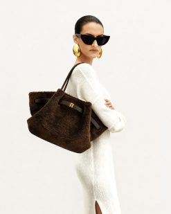 Alternative view of Hana Medium Faux Fur Tote Bag - Mocha Brown