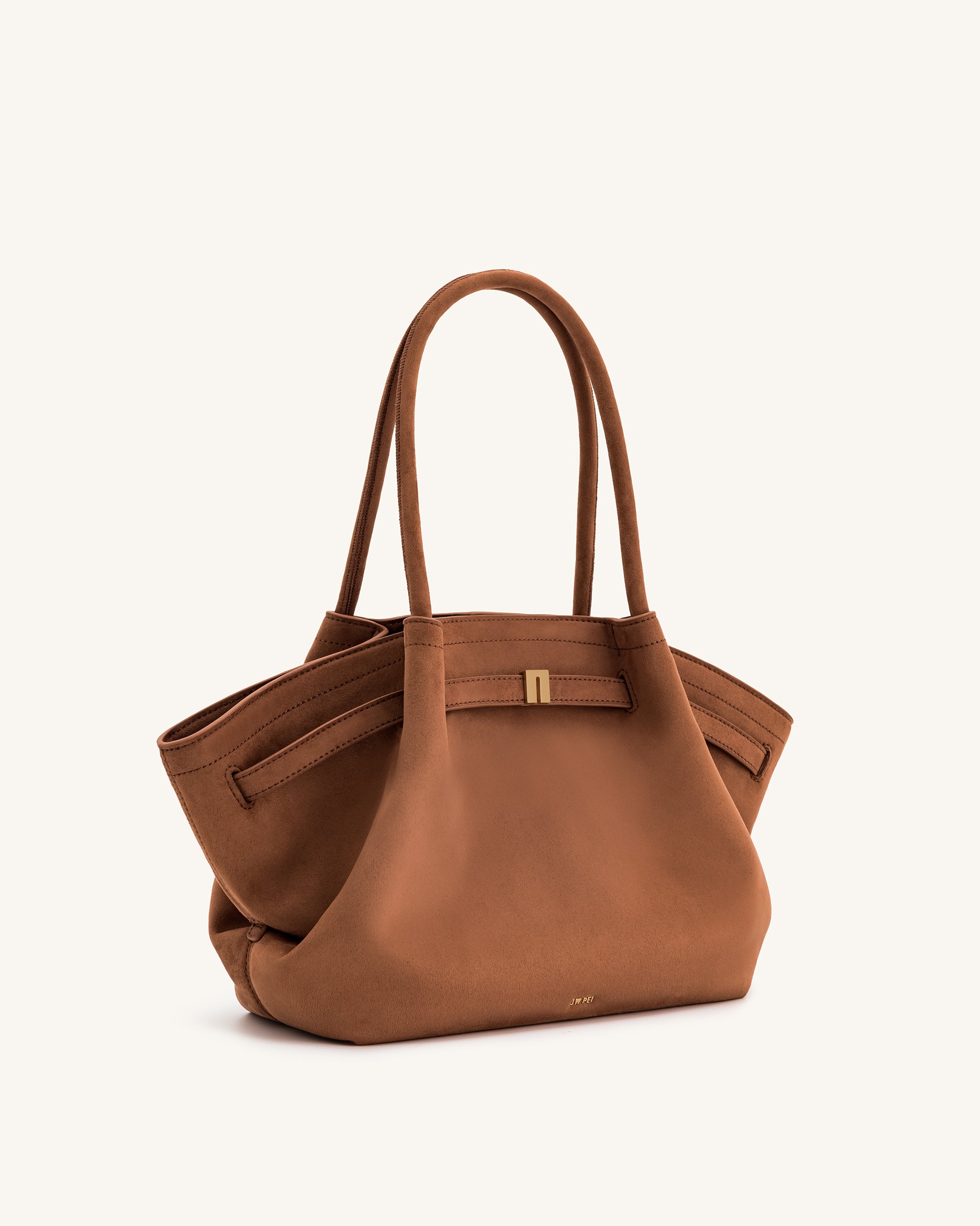 Hana Medium Faux Suede Tote Bag - Brown - Image 4