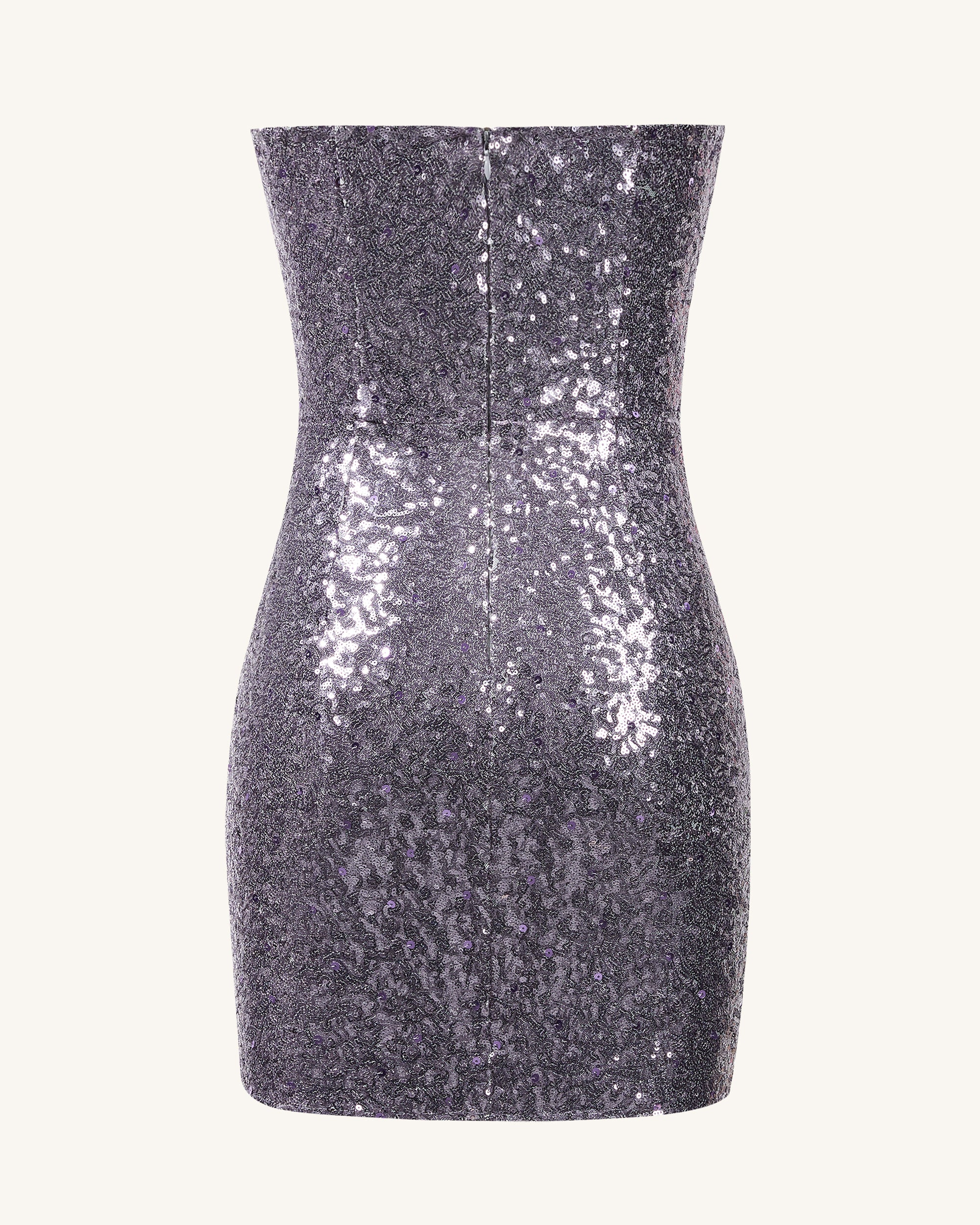 Brynlee Purple Sequinned Strapless Mini Dress - Purple - Image 3
