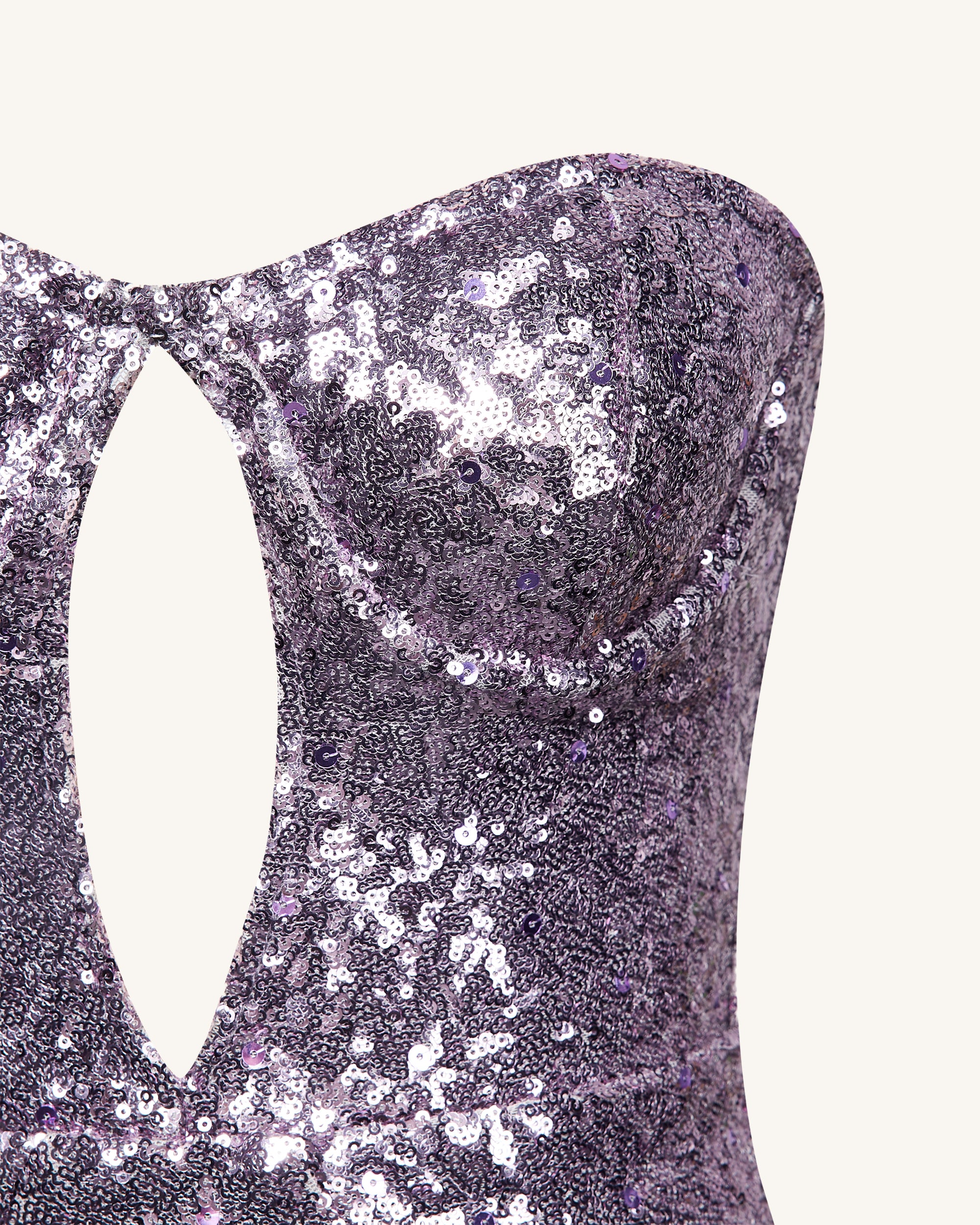 Brynlee Purple Sequinned Strapless Mini Dress - Purple - Image 4