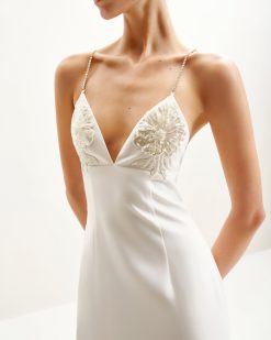 Alternative view of Ayliua Sweetheart-Neckline Rhinestones Embellished White Long Dress - White