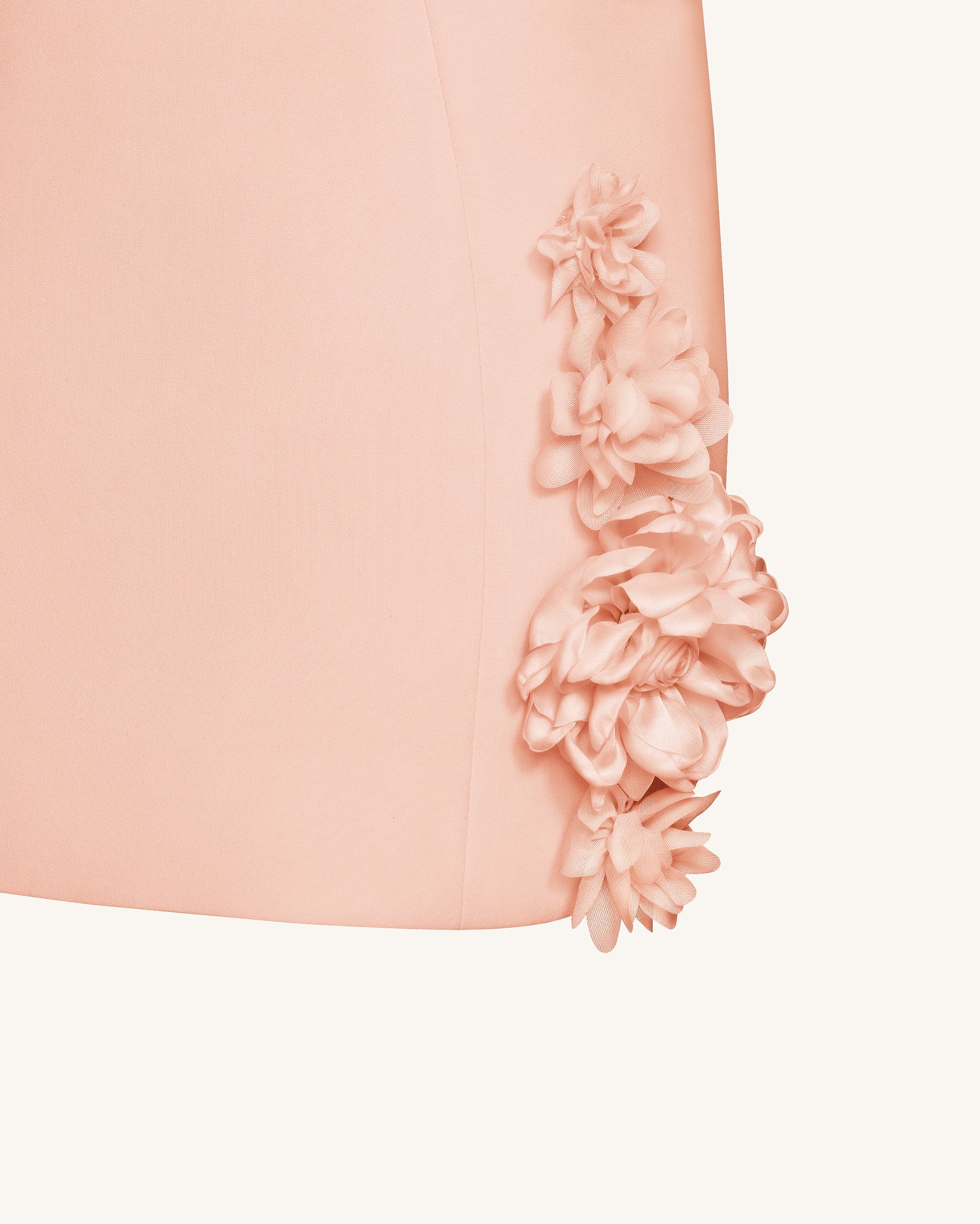 Elaina Rosette Applique Mini Dress - Apricot - Image 6