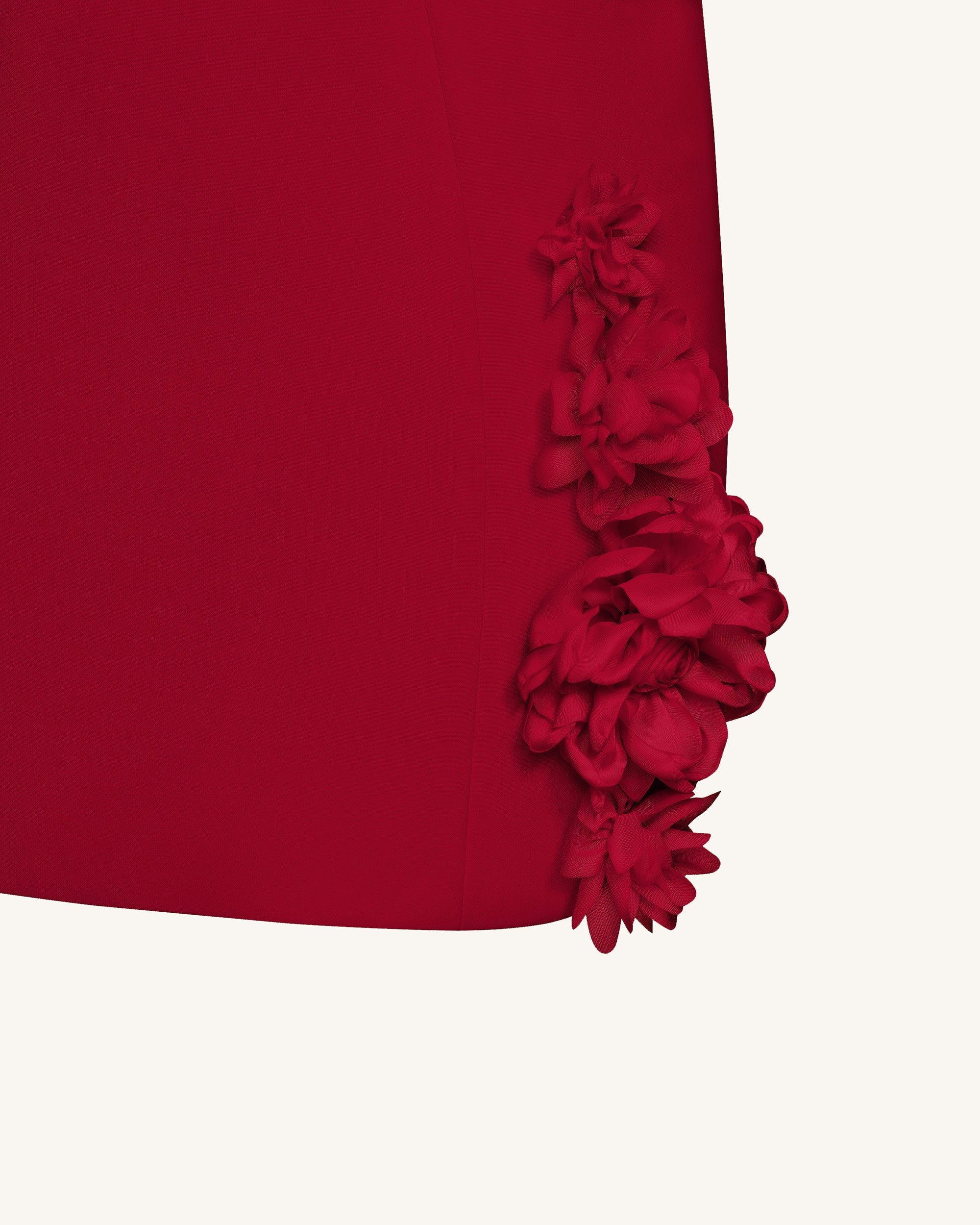Elaina Rosette Applique Mini Dress - Red - Image 7