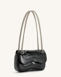 Alternative view of Tina Quilted Chain Crossbody - Black