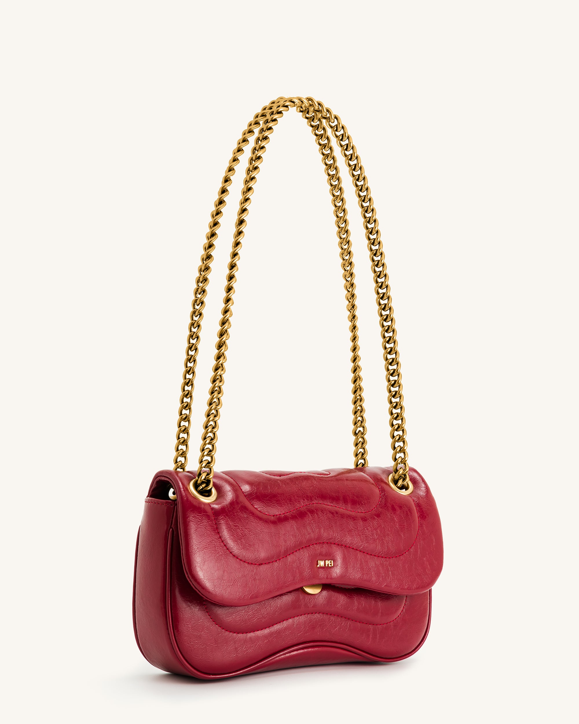 Tina Quilted Chain Crossbody - Claret - Image 2