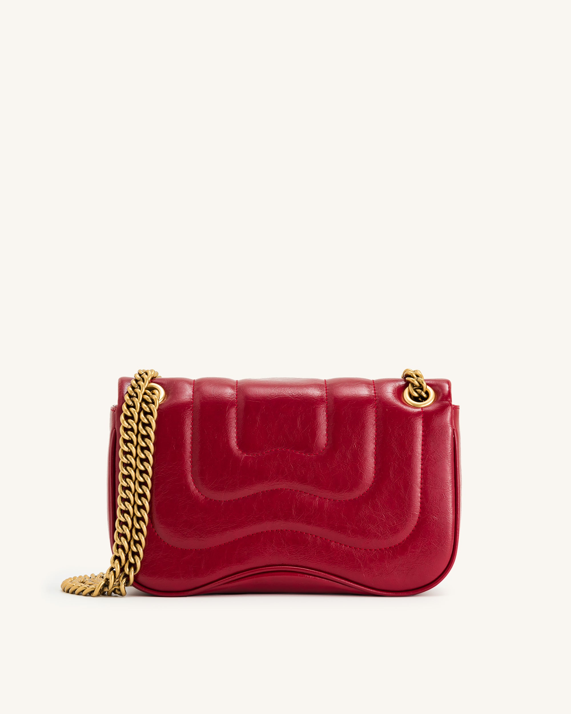 Tina Quilted Chain Crossbody - Claret - Image 3