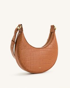 Alternative view of Carly Saddle Bag - Acorn Brown Croc