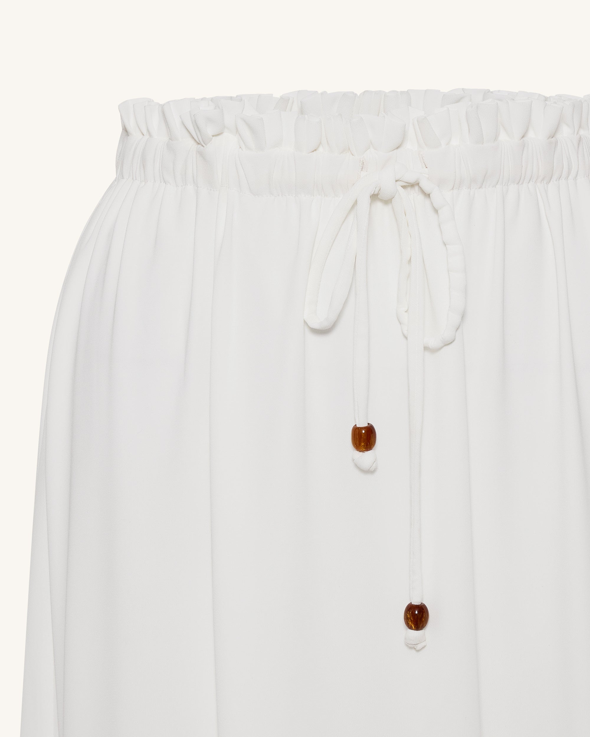 Drawstring Chiffon Maxi Skirt - White - Image 6