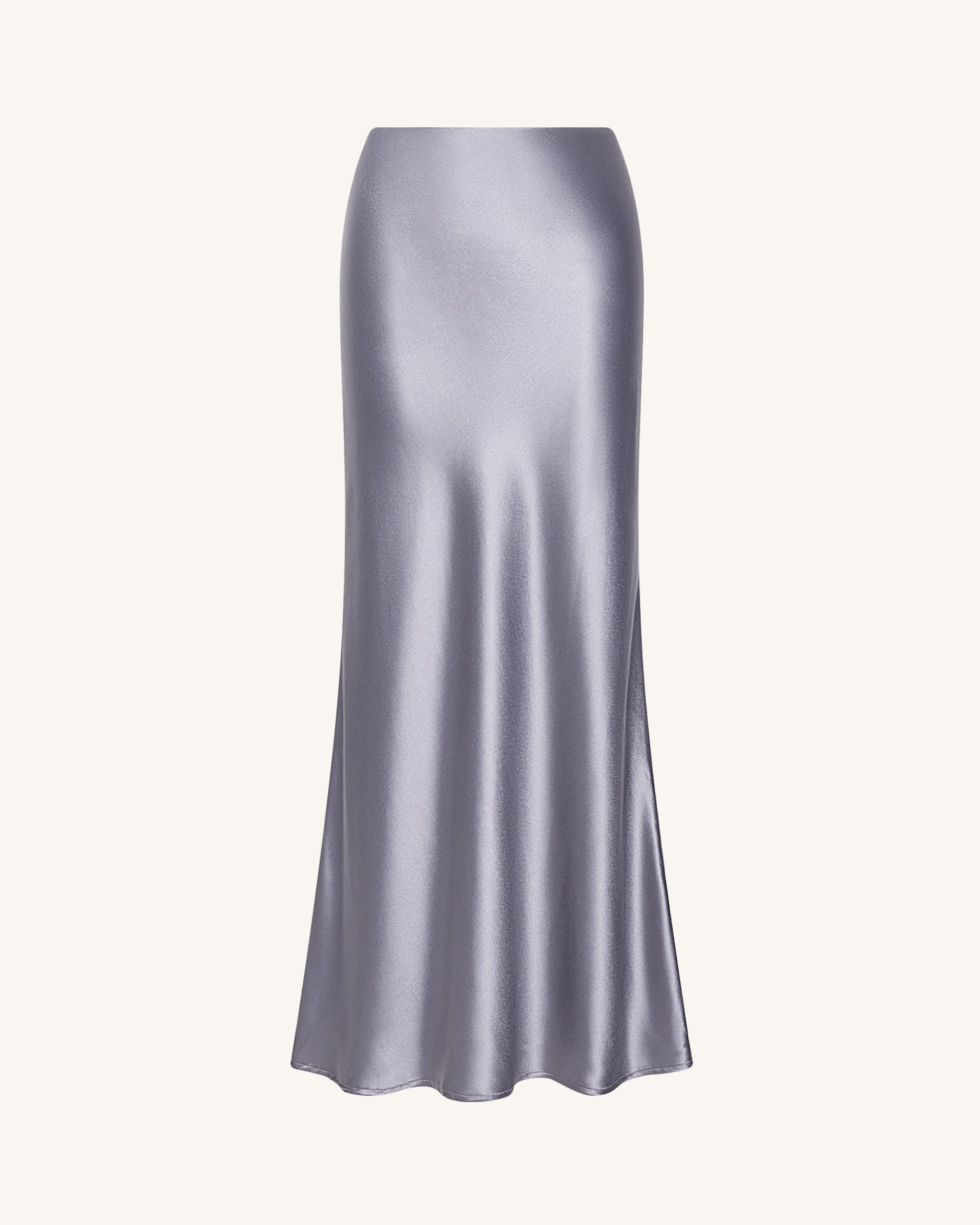 Liquid Satin Mermaid Maxi Skirt - Silver - Image 3