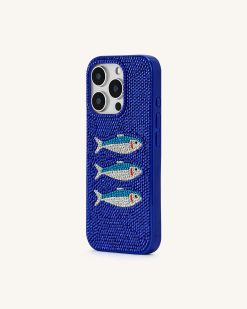 Alternative view of Fish Pattern Phone Case - Blue/White