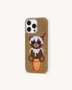 Alternative view of Bear Ice Cream Cone Phone Case - Gold