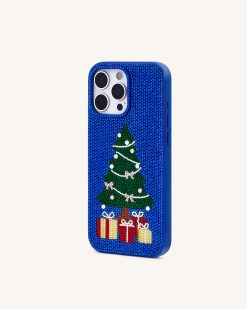 Alternative view of Christmas Tree Bling Phone Case - Cobalt Blue