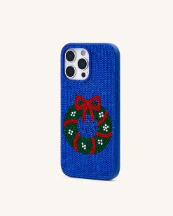 Alternative view of Holiday Wreath Bling Phone Case - Cobalt Blue