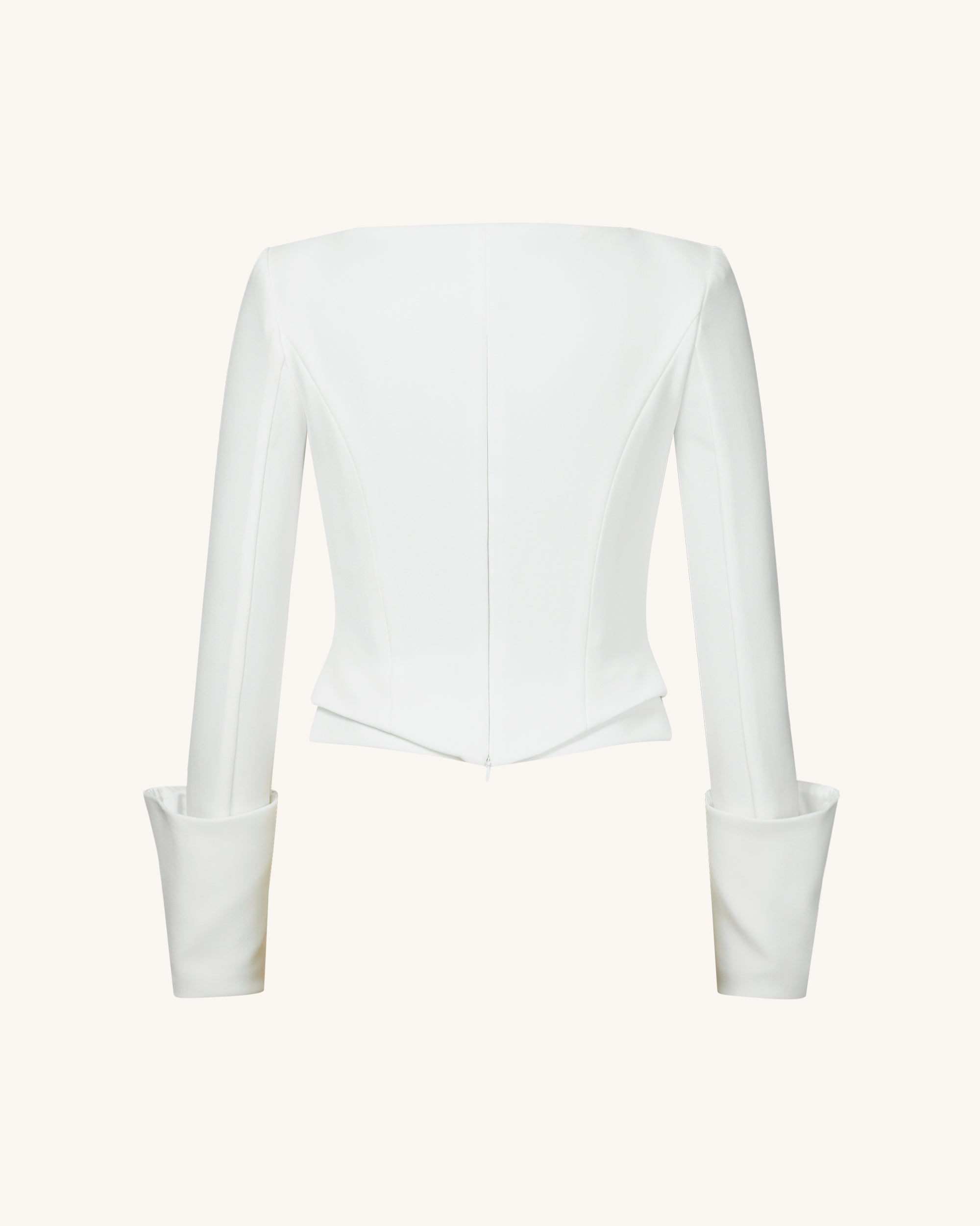 Lydia Corset-Inspired Blazer - White - Image 6