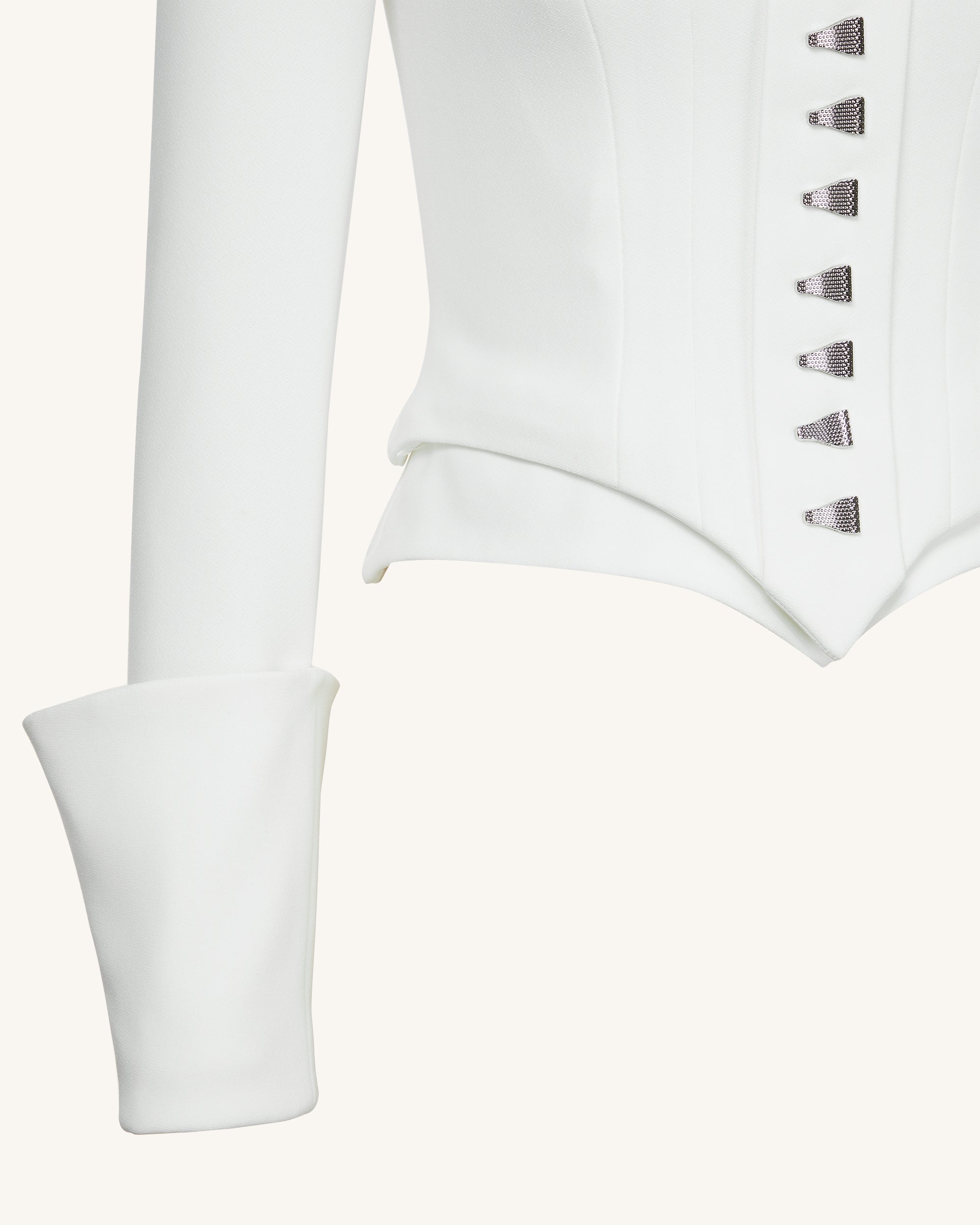 Lydia Corset-Inspired Blazer - White - Image 7