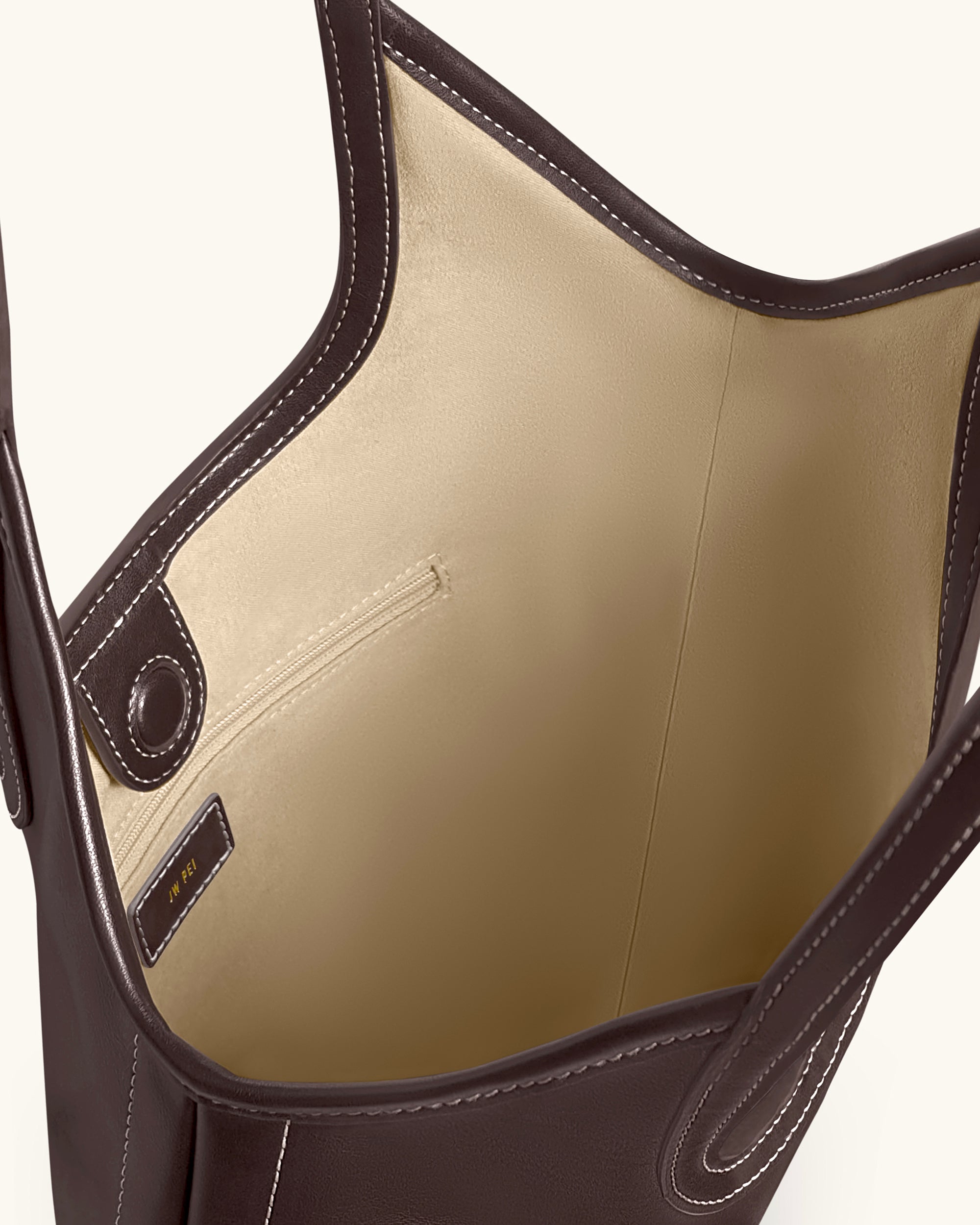 Brooke Belted Embellished Shoulder Tote Bag - Dark Brown - Image 4