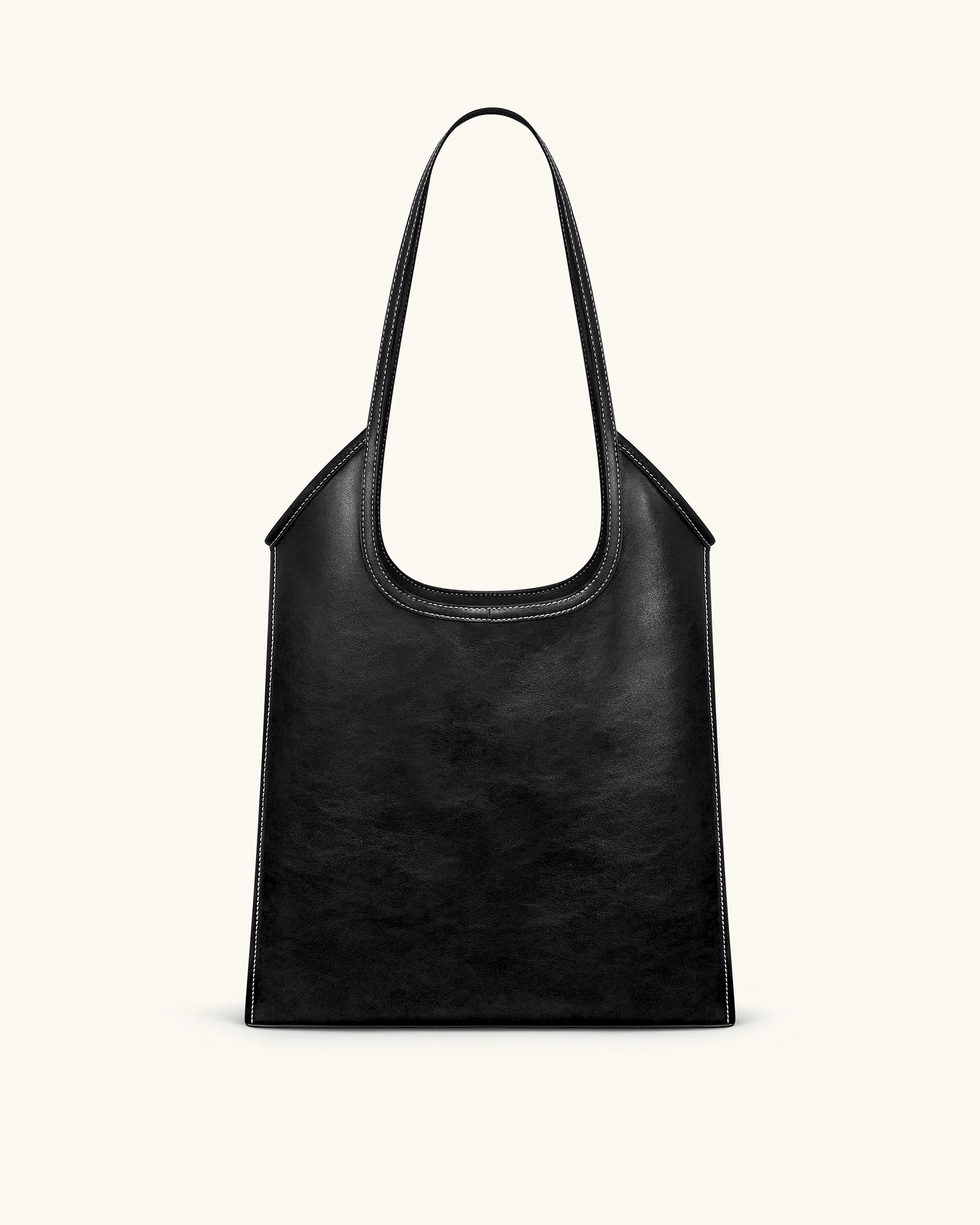 Brooke Belted Embellished Shoulder Tote Bag - Black - Image 3