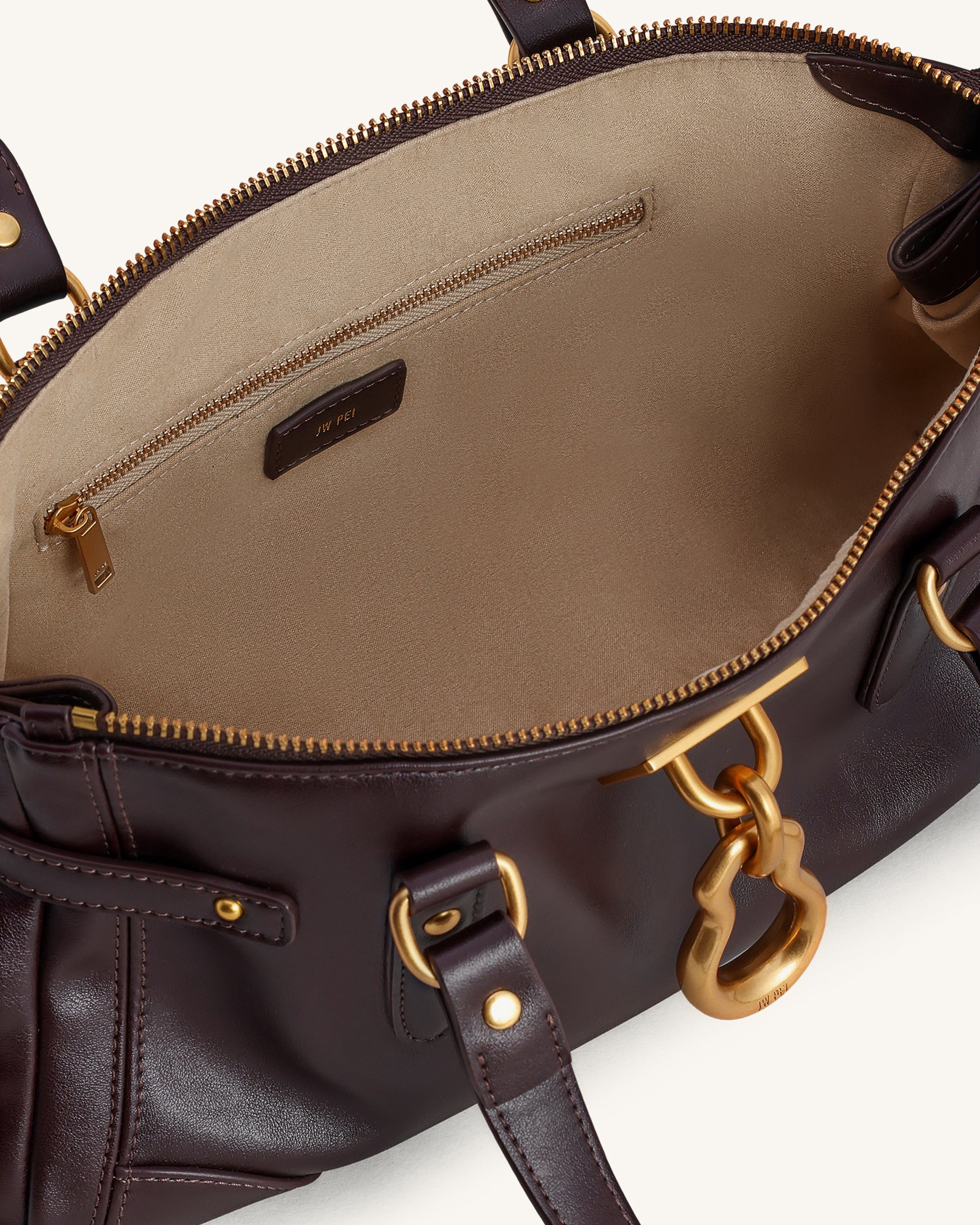 Yvette Elongated Tote Bag - Dark Brown - Image 4