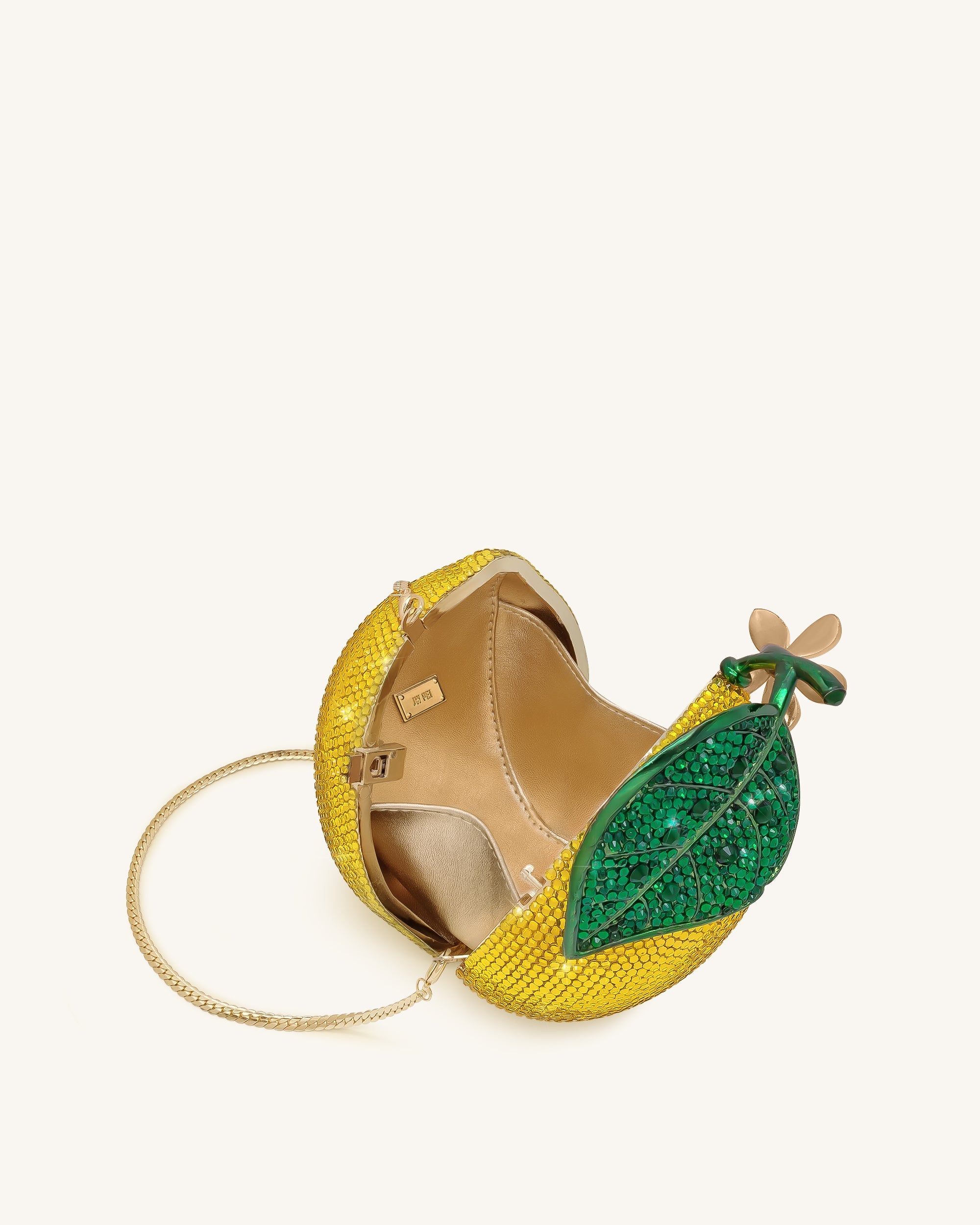 Lemon-Inspired Rhinestone Clutch - Yellow - Image 3