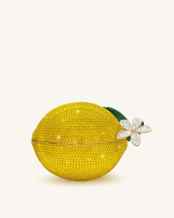 Alternative view of Lemon-Inspired Rhinestone Clutch - Yellow