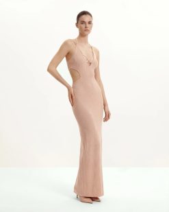 Alternative view of Ribbed Knit Cutout Maxi Dress - Pink