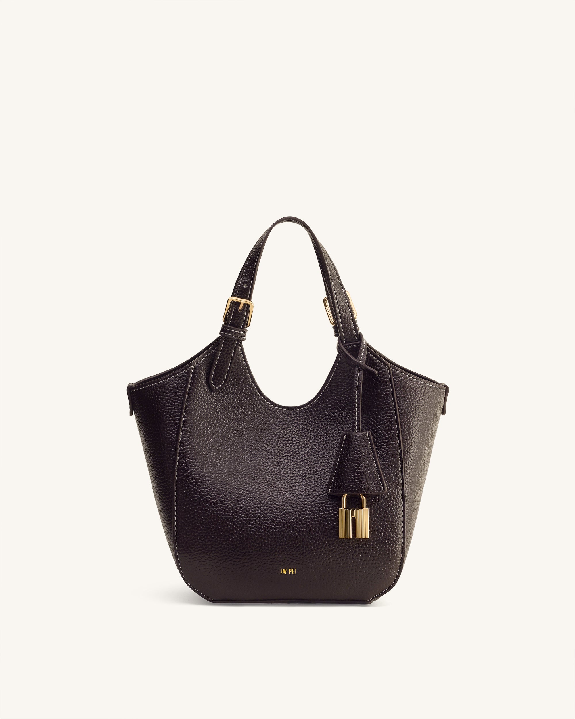 Ines Padlock Tote Bag - Dark Brown - Image 4