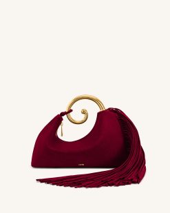 Alternative view of Nell Fringe Hardware Top Handle Bag - Burgundy