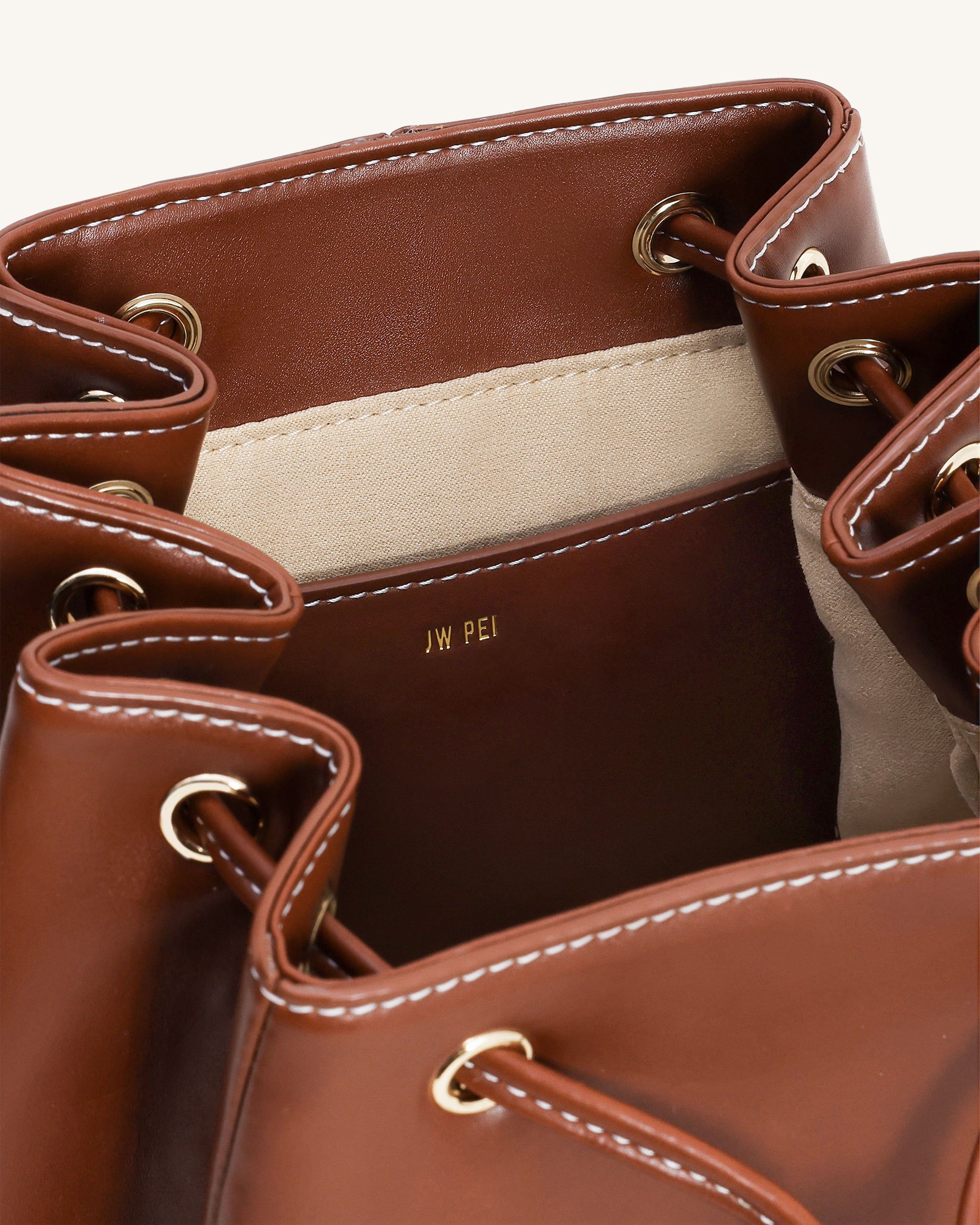 Harper Buckle Pocket Backpack - Dark Brown - Image 4