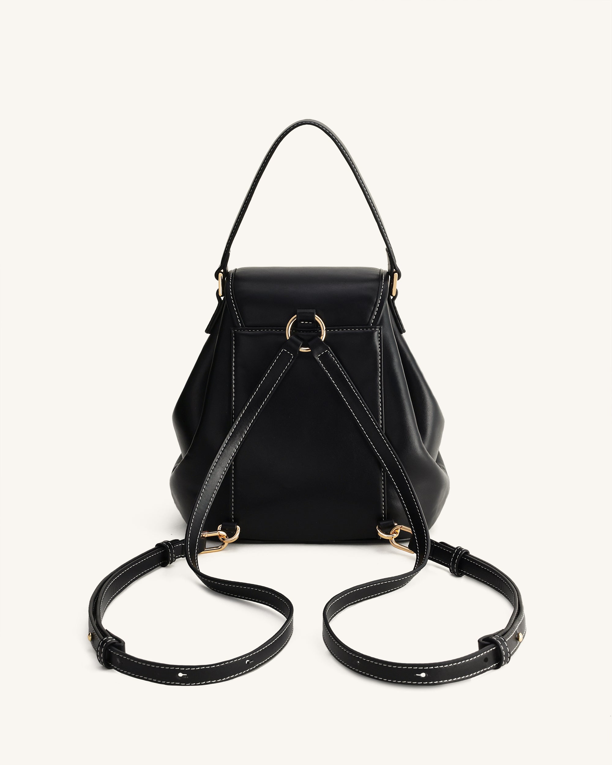 Harper Buckle Pocket Backpack - Black - Image 3
