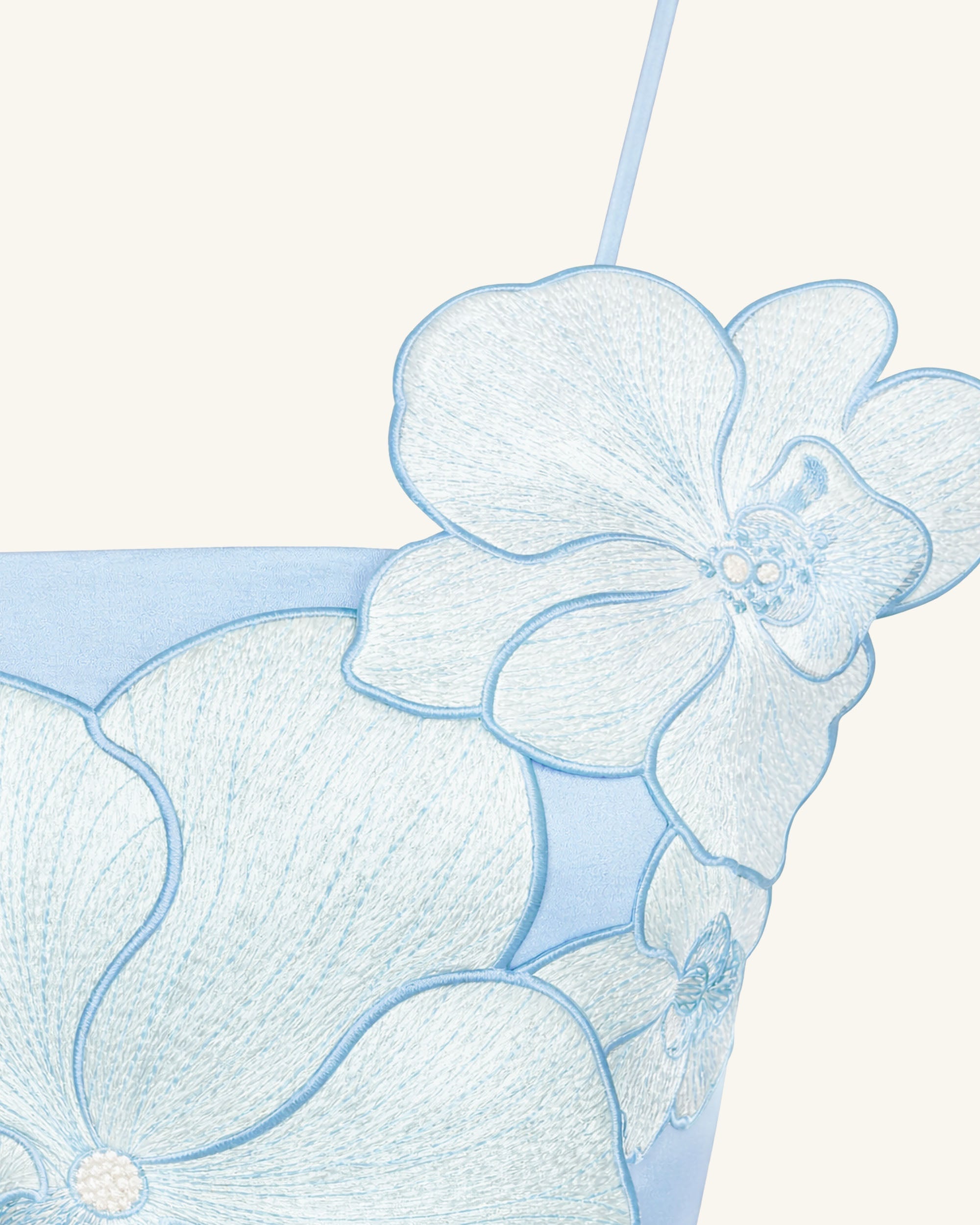 Orchid Appliqué Mini Dress - Blue - Image 5