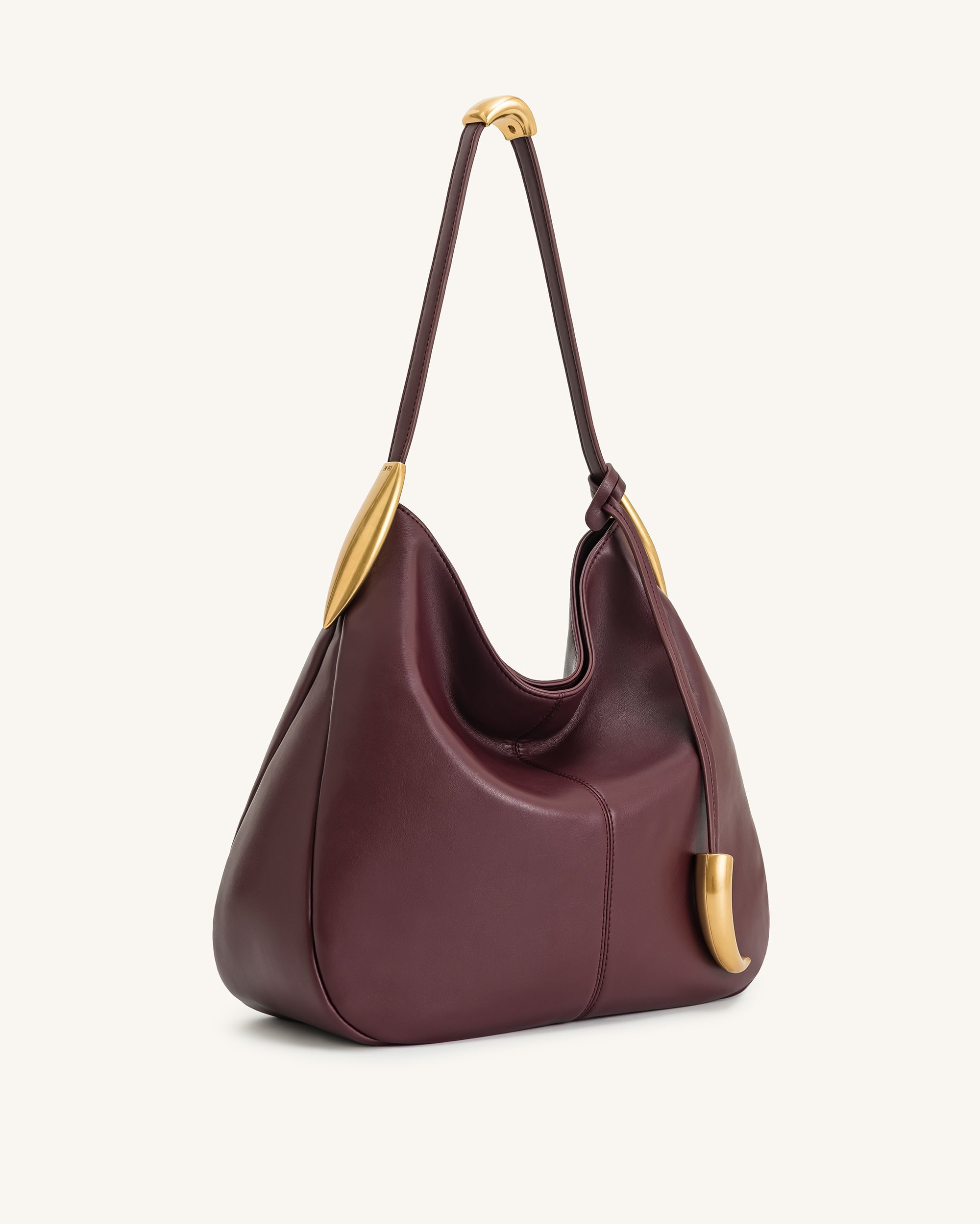 Nina Metal Charm Hobo Bag - Burgundy - Image 3