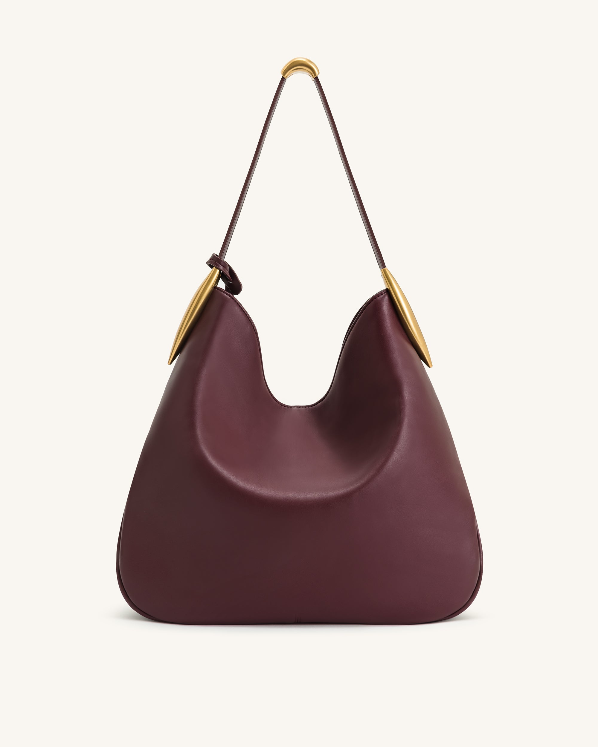 Nina Metal Charm Hobo Bag - Burgundy - Image 4