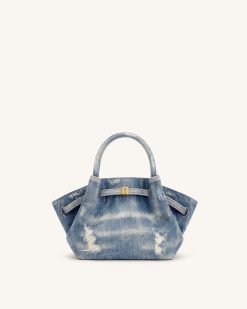 Hana Mini Denim Tote Bag - Blue