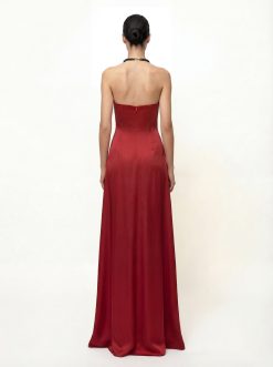 Alternative view of Iris Floral Print Halter Maxi Dress - Ruby