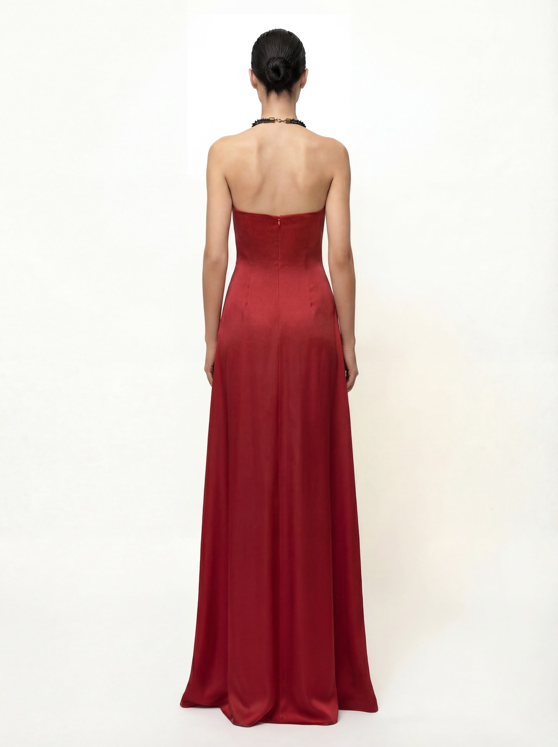 Iris Floral Print Halter Maxi Dress - Ruby - Image 2