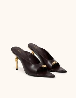 Noemi Pointed-Toe Mule Heels - Burgundy