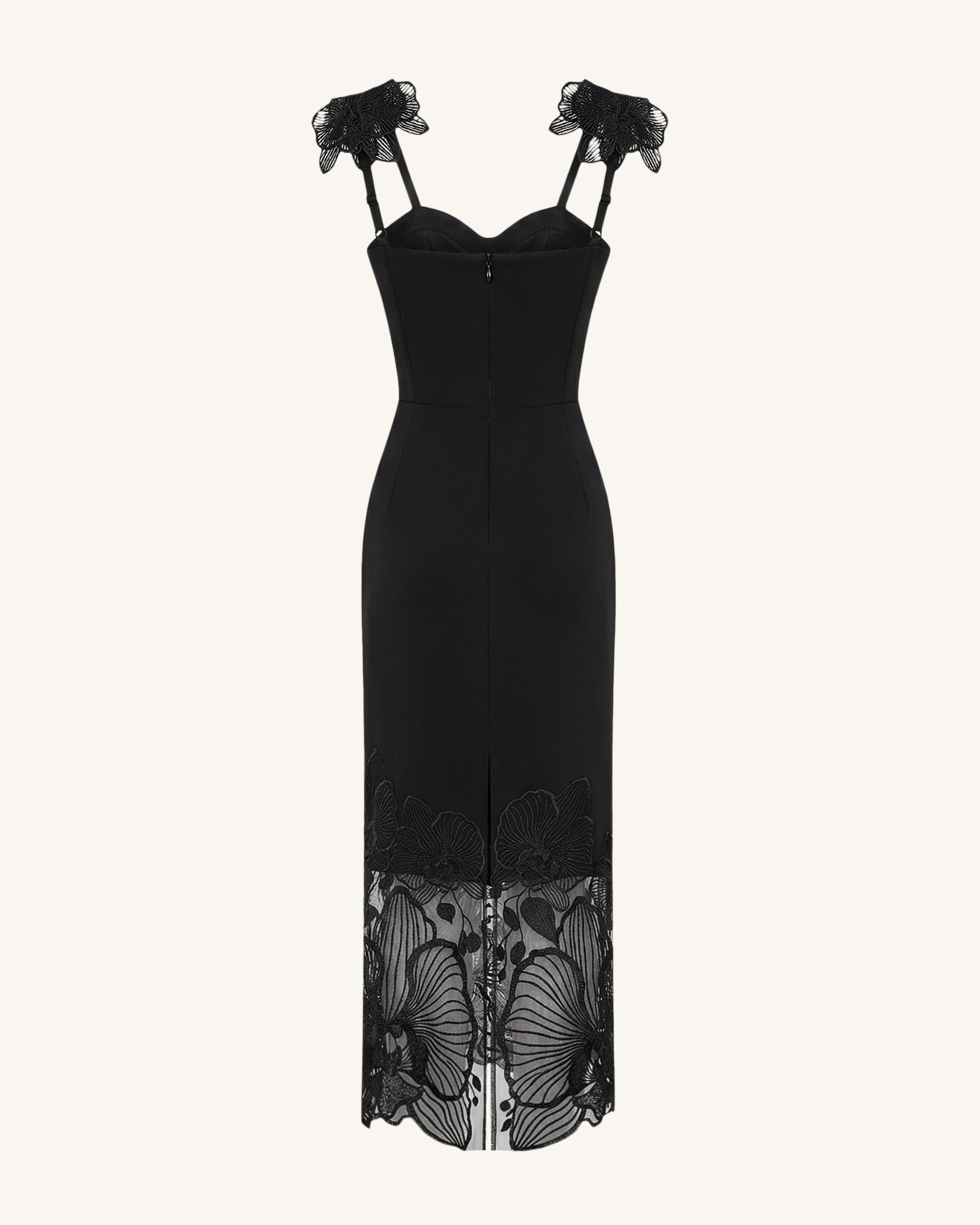 Orchid Embroidered Corset Dress - Black - Image 5