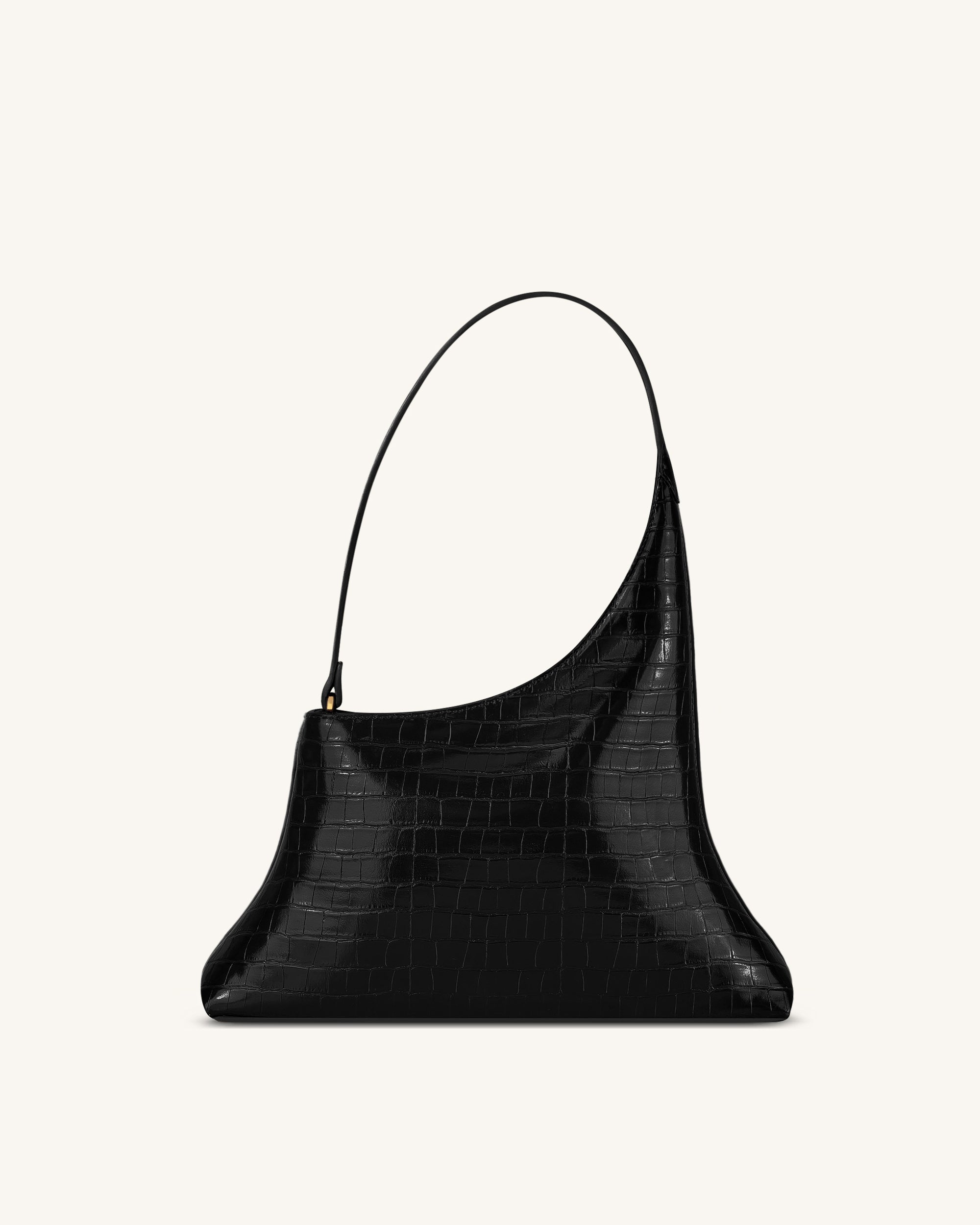 Lyra Shoulder Bag - Black Croc - Image 3