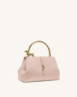 Alternative view of Bruna Dachshund Metal Handle Top Handle Bag - Light Pink